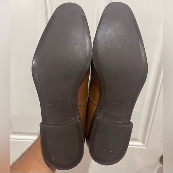 Salvatore Ferragamo Boston Cap Toe Lace Up Dress Shoes Brown Sz 8 E - Picture 8 of 10